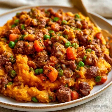 Sweet Potato Beef Bake for 4 Servings Recipe Card