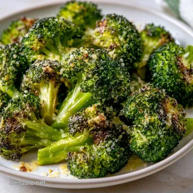 Tangy Roasted Broccoli with Parmesan Recipe Card