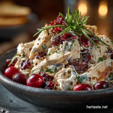 The Uplifted Cranberry Chicken Salad with Tarragon and Greek Yogurt Recipe Card