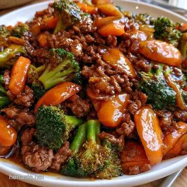 Teriyaki Ground Beef Skillet for 4 Recipe Card