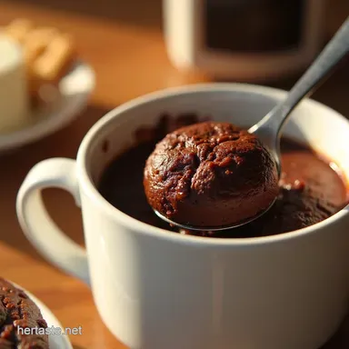 Fudgy microwave brownie mug cake in The 5Minute Emergency Chocolate Fix Recipe Card
