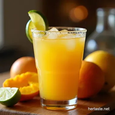 Authentic Fresh Mango Margarita Recipe Easy On the Rocks Recipe Card