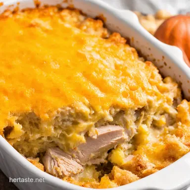 Easy Cheesy Turkey Casserole Thanksgiving Leftovers
