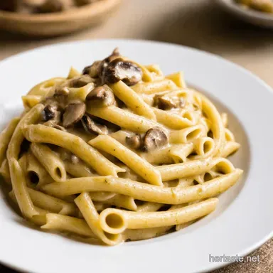 Dreamy Creamy Mushroom Pasta Comfort Food Perfection Recipe Card