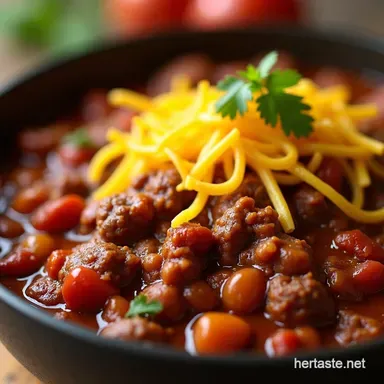 Best Ground Beef Stovetop Chili My Simple OnePot Recipe Recipe Card