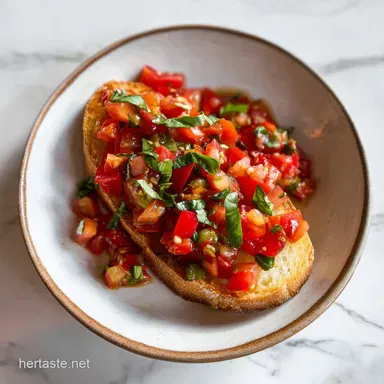 Tomato Basil Bruschetta Recipe: 30 Minutes Recipe Card