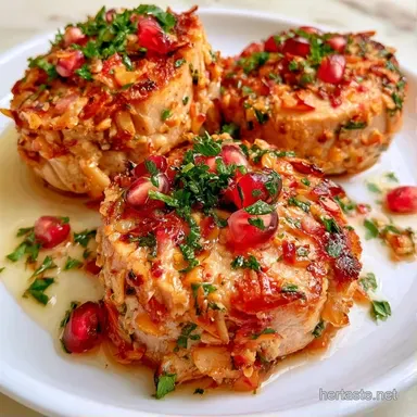 Tuna Scallopine with Pomegranate Seeds Recipe Card