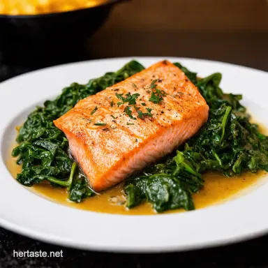 Tuscan Garlic Salmon with Spinach Quick Easy OnePan Dinner Recipe Card