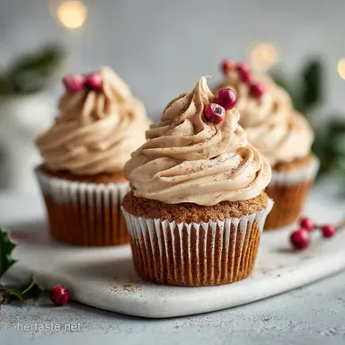Christmas Cupcakes: Spiced Ginger Cake with Brown Butter Frosting Recipe Card