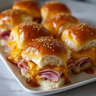 Hawaiian Roll Sliders: Ultimate Ham and Cheese Recipe Recipe Card