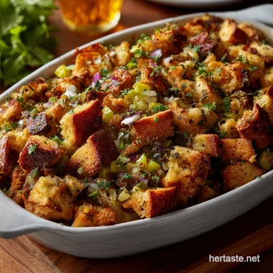 Thanksgiving Recipes Collection: Ultimate Sourdough Stuffing for Easy Dishes Recipe Card