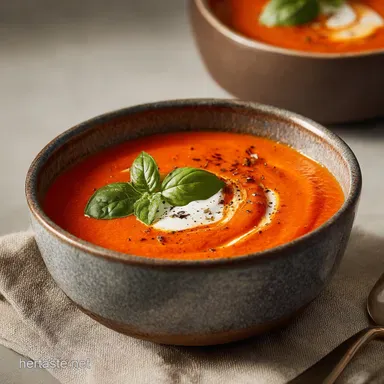 Immersion Blender Recipes: Velvet Roasted Pepper Soup Recipe Card