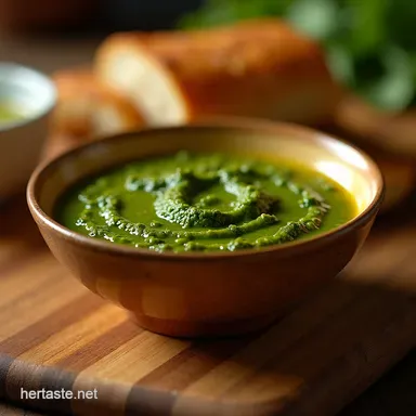 The Green Gold Homemade Chimichurri Sauce for Steak Recipe Card