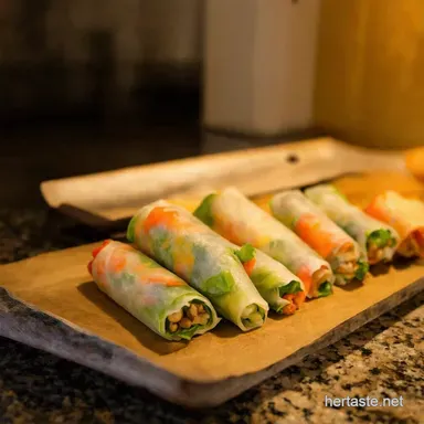Vibrant Veggie Spring Rolls with PeanutLime Easy Fresh Recipe Card