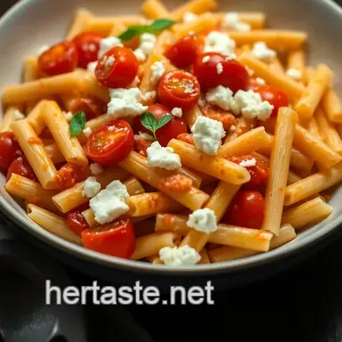Viral TikTok Pasta: Creamy Tomato and Feta Delight presentation