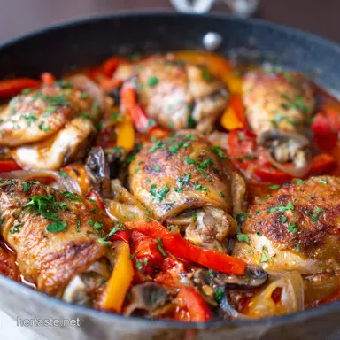 Weeknight Chicken Cacciatore Easy Italian Chicken Dishes Recipe Card