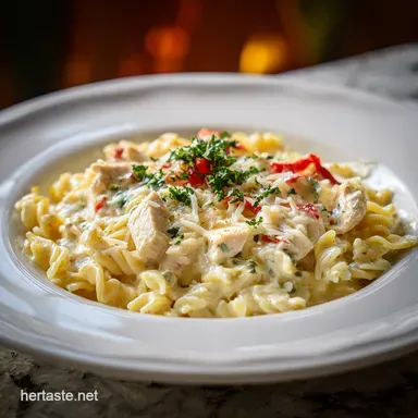 White Cheddar Chicken Pasta in 30 Minutes Recipe Card