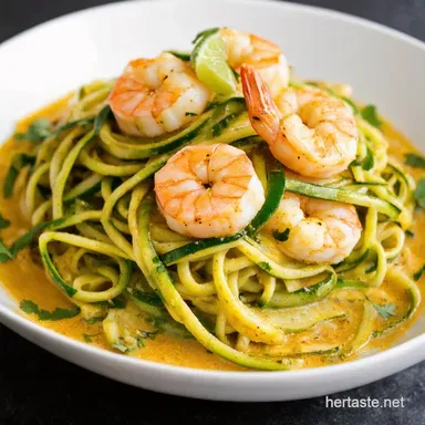 Cilantro Lime Shrimp Scampi with Zucchini Noodles Recipe Card