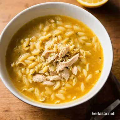 Lemon Chicken Orzo Soup Sunshine in a Bowl Recipe Card