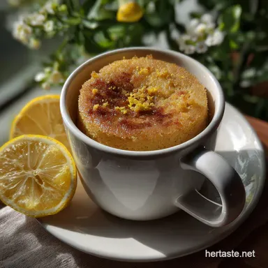 High Protein Lemon Mug Cake Zesty: Ready in 2 Minutes! Recipe Card