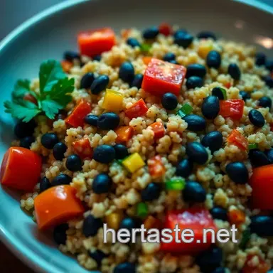 Easy High Protein Recipes: Zesty Quinoa and Black Bean Salad Recipe Card