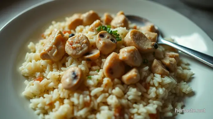 Creamy Chicken and Rice with Mushroom Delight