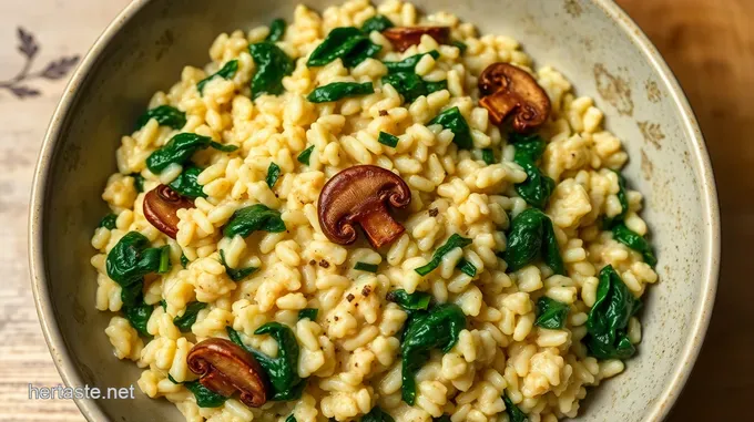 Creamy Mushroom & Spinach Risotto