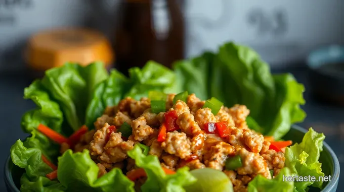 Crispy Chicken Lettuce Wraps with Hoisin Sauce