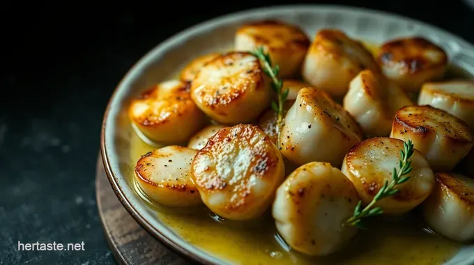 Crispy Roasted Scallops with Lemon Butter Sauce