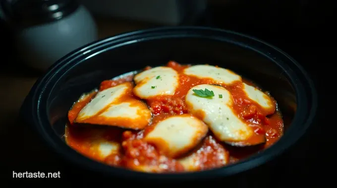 Easy Slow Cooker Eggplant Parmesan