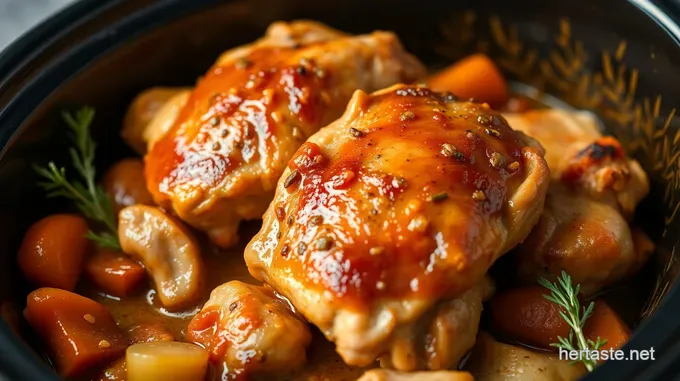 Fall-Off-The-Bone Crock Pot Chicken Thighs with Herby Gravy