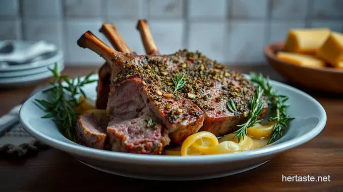 Herb-Crusted Rack of Lamb with Garlic Mashed Potatoes