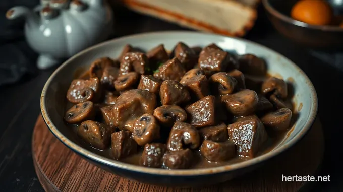 Savory Baked Cubed Steak with Mushroom Gravy