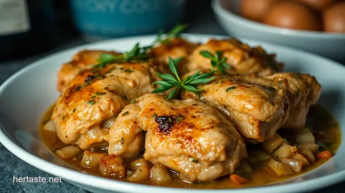 Savory Herb-Braised Chicken Thighs in White Wine
