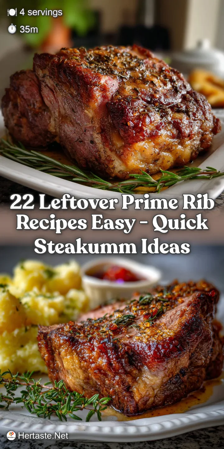 Close-up view of juicy, perfectly cooked prime rib with a glistening, flavorful crust. The deep red meat contrasts beautif...