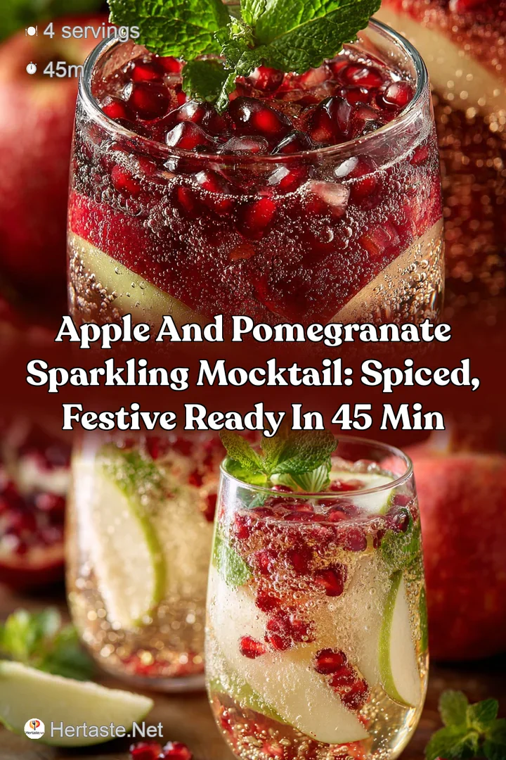 Apple and Pomegranate Sparkling Mocktail: Spiced Festive Ready in 45 Min