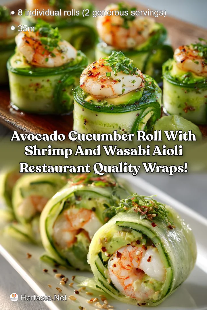 Avocado Cucumber Roll with Shrimp and Wasabi Aioli Restaurant Quality Wraps!