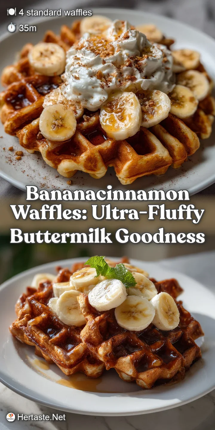 BananaCinnamon Waffles: Ultra-Fluffy Buttermilk Goodness