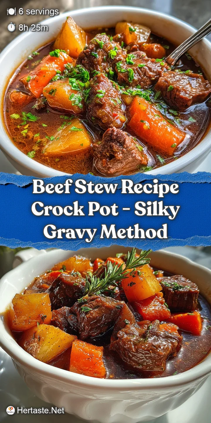 Close-up of tender beef stew, glistening with savory gravy. Chunks of beef and carrots peek out, dotted with freshly chopp...