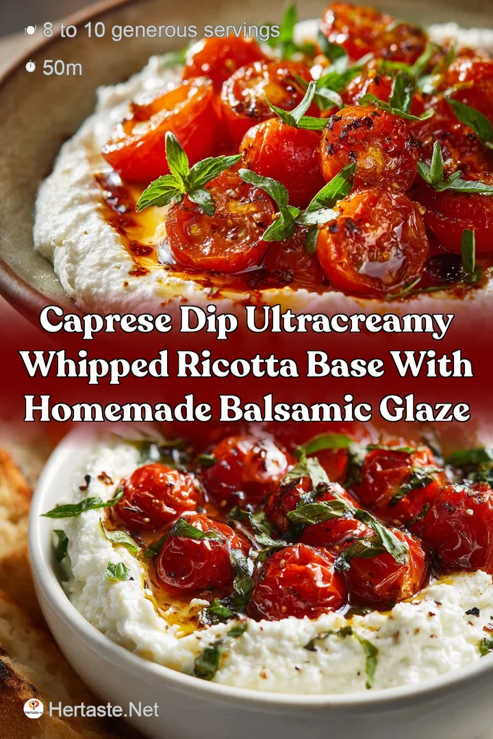 Caprese Dip UltraCreamy Whipped Ricotta Base with Homemade Balsamic Glaze