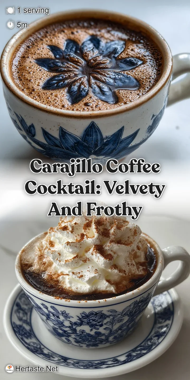 Close-up of Carajillo showing the swirl of espresso and liquor over ice. Rich textures and inviting layers of dark coffee ...