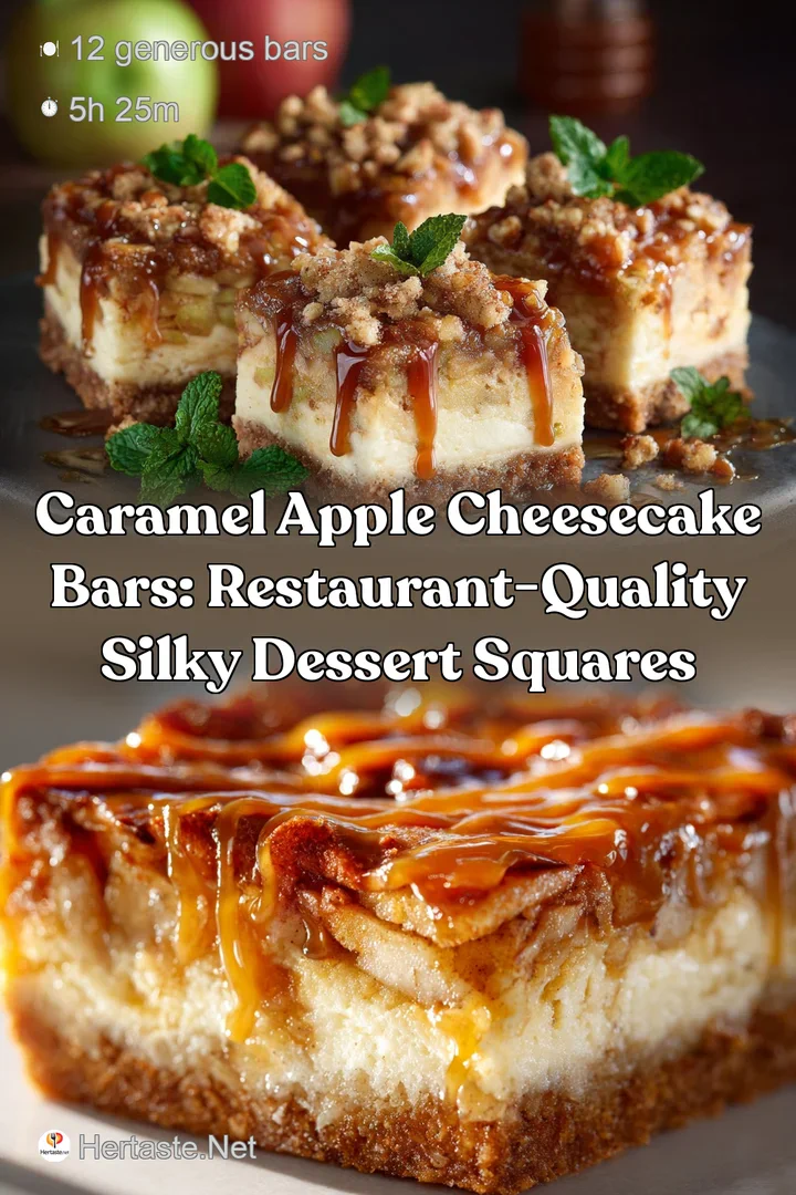Caramel Apple Cheesecake Bars: Restaurant-Quality Silky Dessert Squares