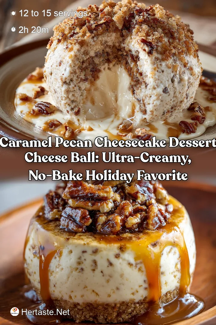 Caramel Pecan Cheesecake Dessert Cheese Ball: Ultra-Creamy No-Bake Holiday Favorite