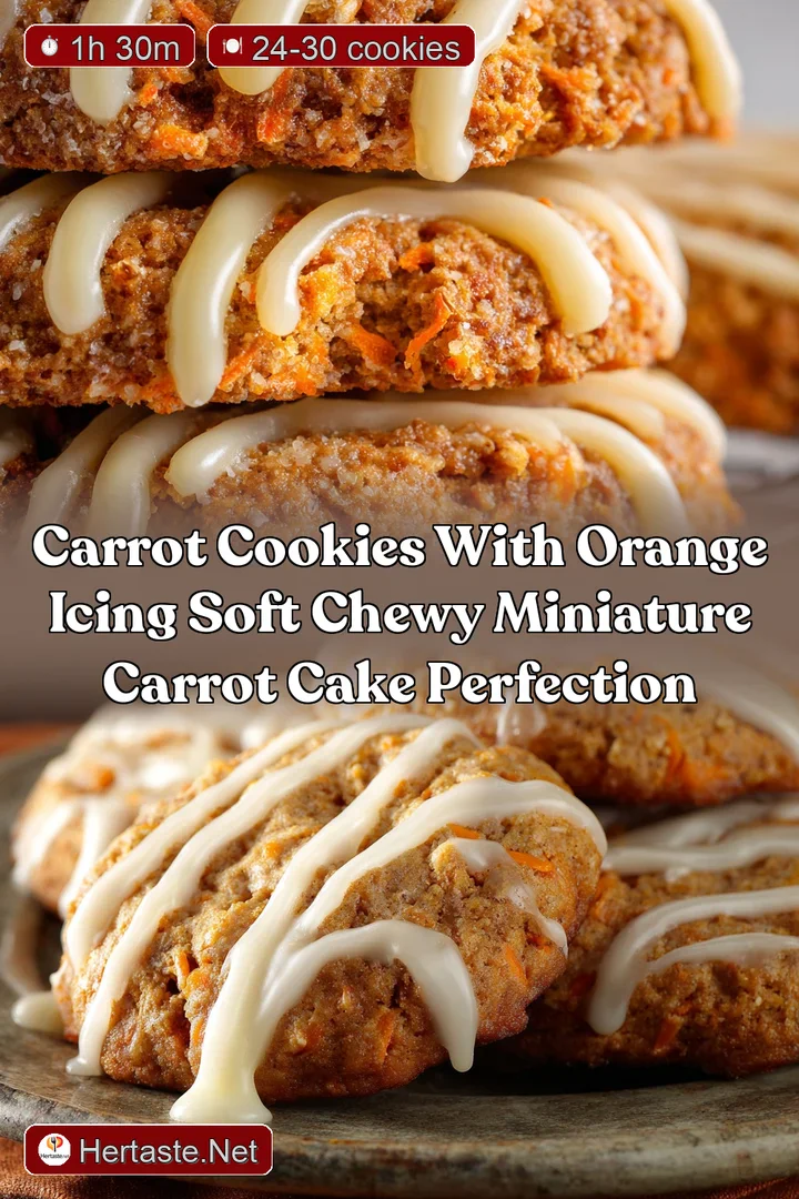 Carrot Cookies with Orange Icing Soft Chewy Miniature Carrot Cake Perfection
