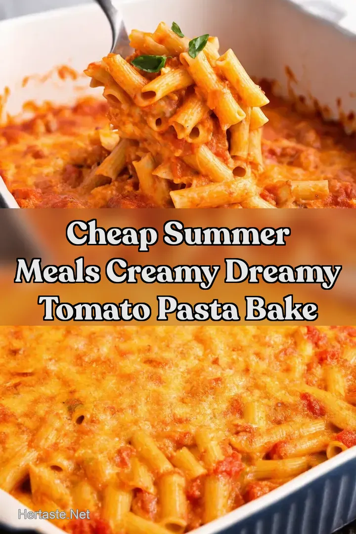 Cheap Summer Meals Creamy Dreamy Tomato Pasta Bake : PIN FOR LATER Cheap Summer Meals Creamy Dreamy Tomato Pasta Bake