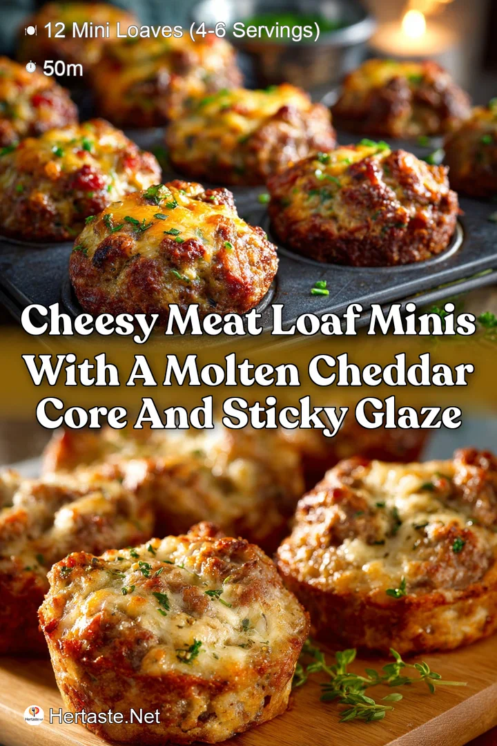 Cheesy Meat Loaf Minis with a Molten Cheddar Core and Sticky Glaze