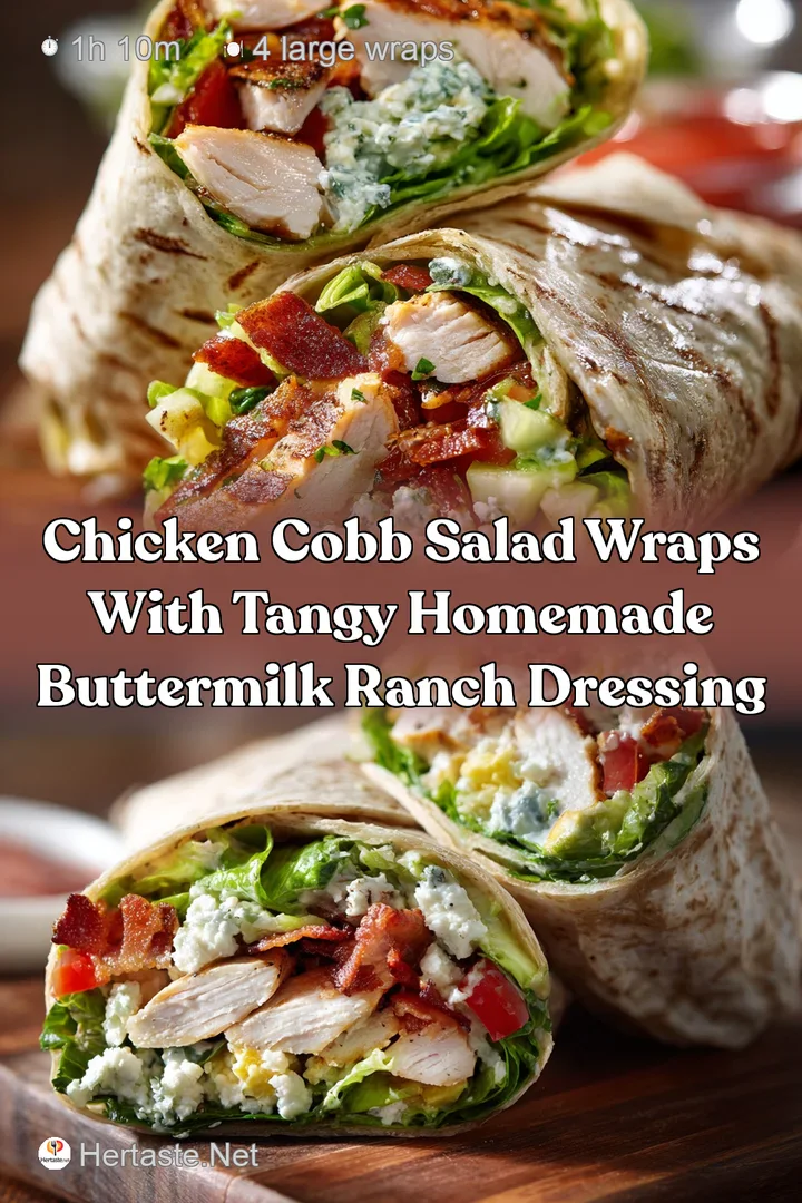 Chicken Cobb Salad Wraps with Tangy Homemade Buttermilk Ranch Dressing