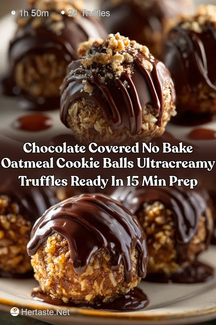 Chocolate Covered No Bake Oatmeal Cookie Balls UltraCreamy Truffles Ready in 15 Min Prep