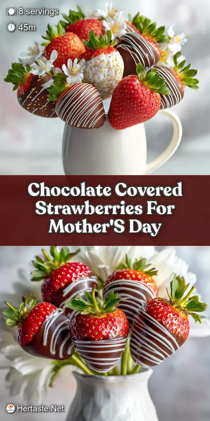 Close-up showcases the glossy, smooth chocolate shell cracked open, revealing the juicy, bright red strawberry inside with...