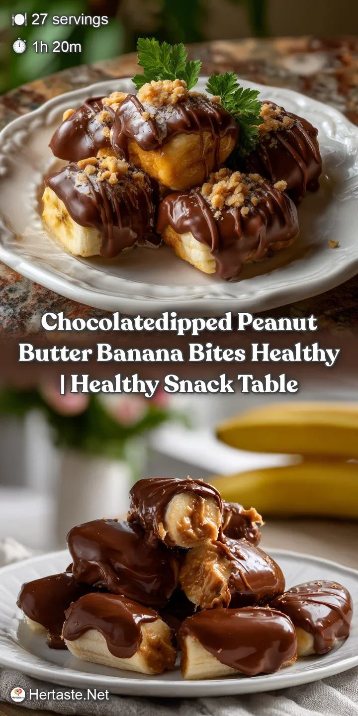ChocolateDipped Peanut Butter Banana Bites Healthy | Healthy Snack Table
